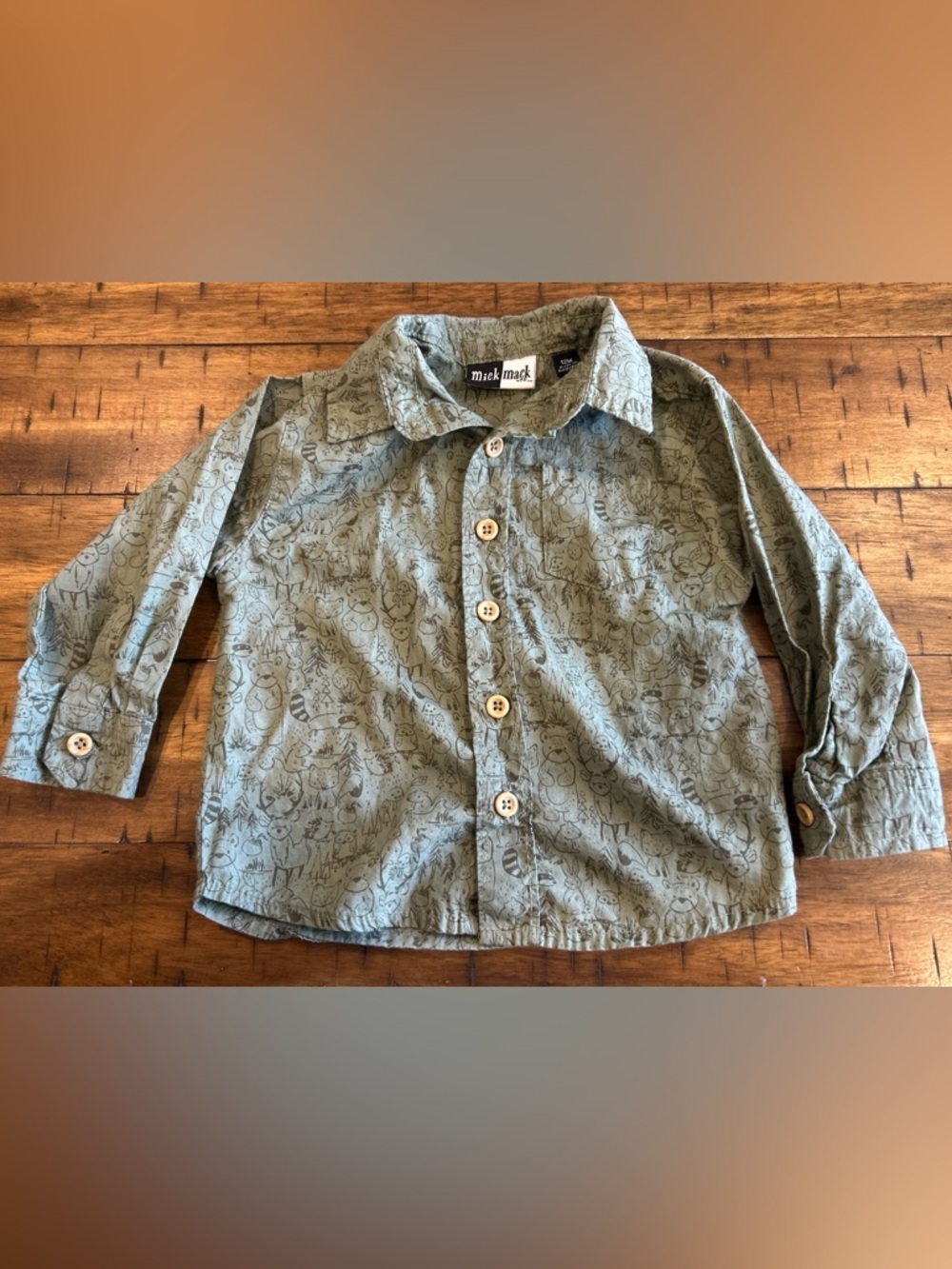 Mack Mack Boys' Long-Sleeve Sage Green Button-Down Shirt